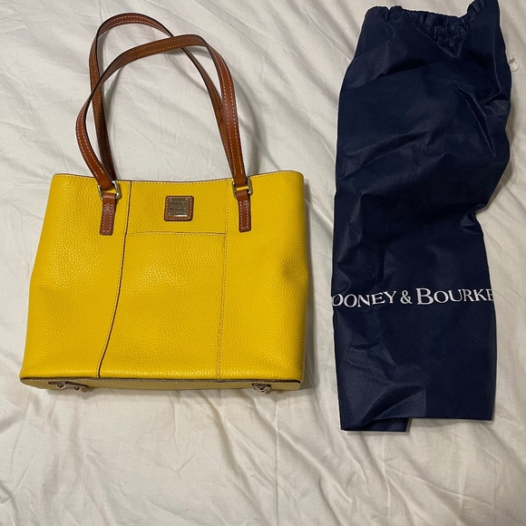 Dooney & Bourke Handbags - Dooney & Bourke Pebble Grain Leather Small Lexington Purse - Yellow
